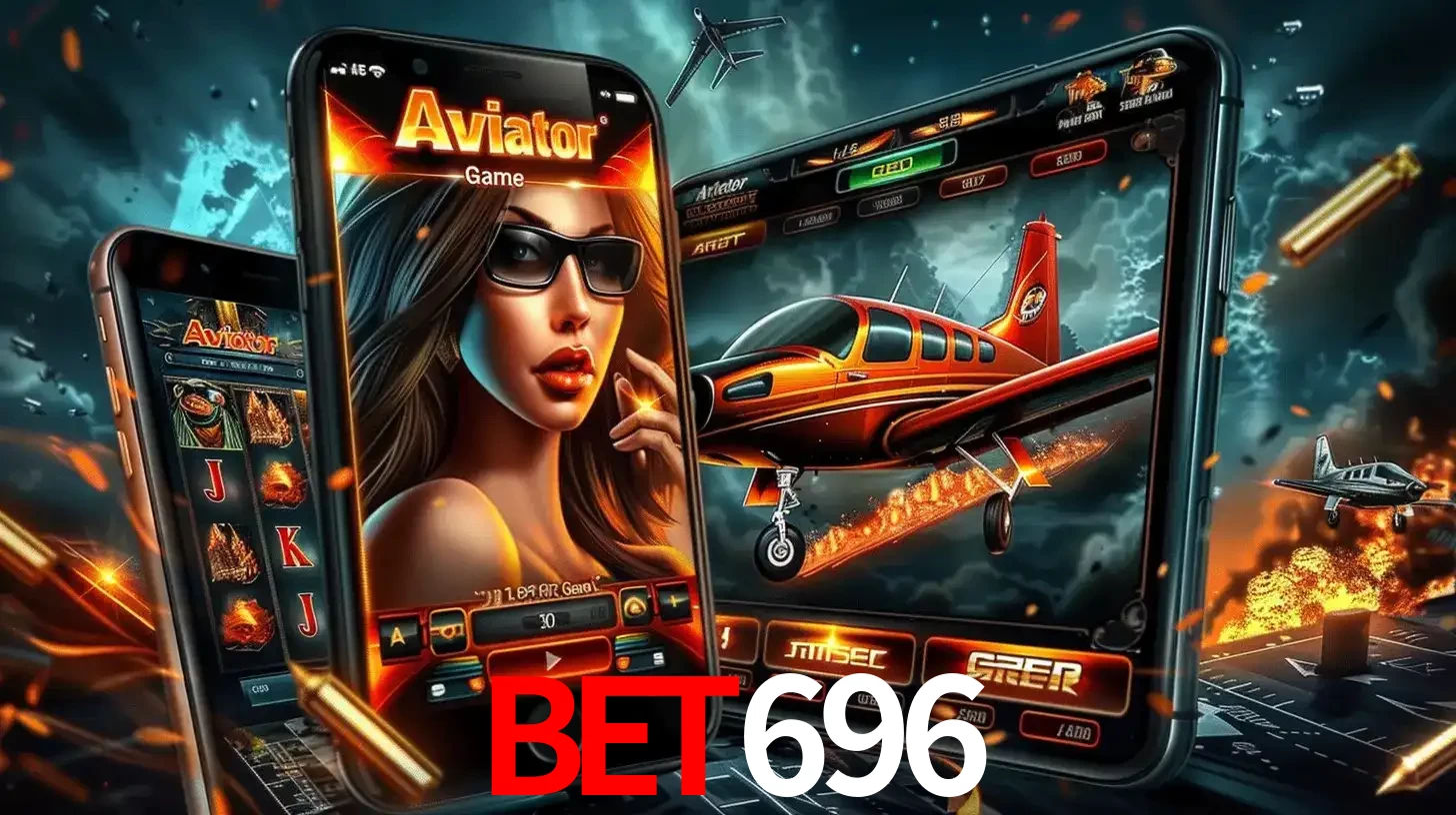 O popular jogo de apostas Aviator exibido em vários celulares e tablets, mostrando a interface emocionante e a ação de voo disponíveis para jogar agora no bet696.