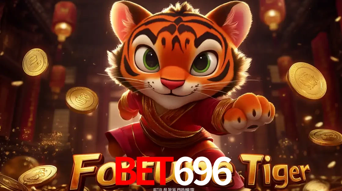 O carismático mascote do jogo de slot Fortune Tiger, um tigre fofo em pose de artes marciais, pronto para trazer sorte e multiplicadores de ganhos no cassino online bet696.